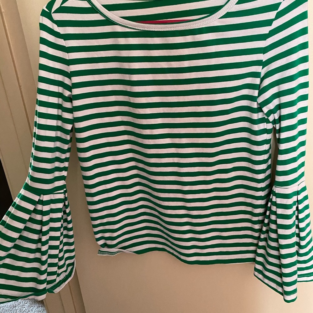 Green Striped Blouse